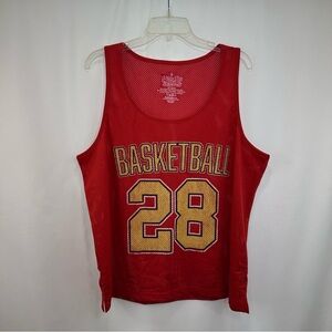 Goodie Two Sleeves Red Mesh Basketball T-Shirt Size Large Red